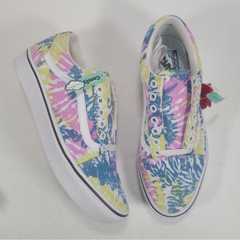 Vans Old Skool Comfycush Pastel Colored Tie Dye Sneakers Women 9.5 Men 8